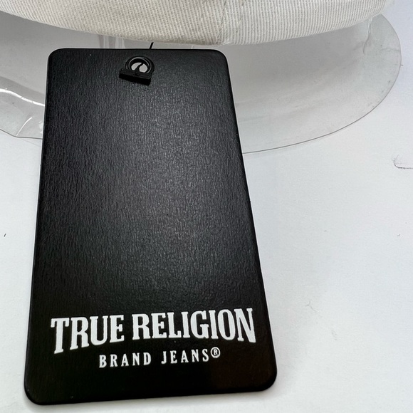 TRUE RELIGION JEANS CAP/HAT, THE COLOR IS "WHITE/WOOD-ROSE,” EMBROIDERED BUDDHA - Picture 6 of 8